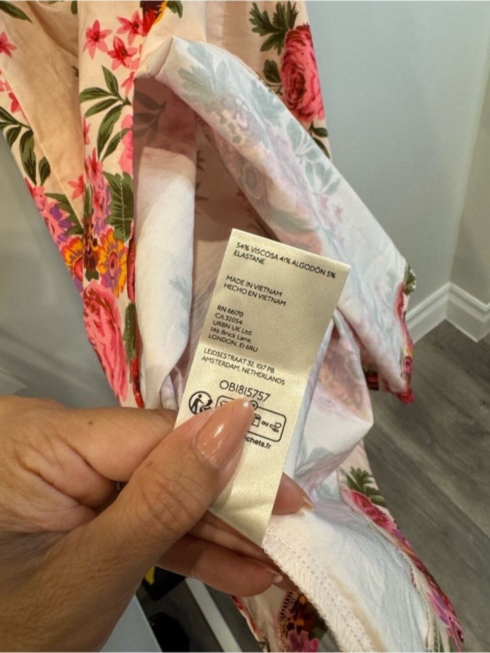 Anthropologie Floral Strapless Ruched Dress Pink XS 0747 - Picture 10 of 10
